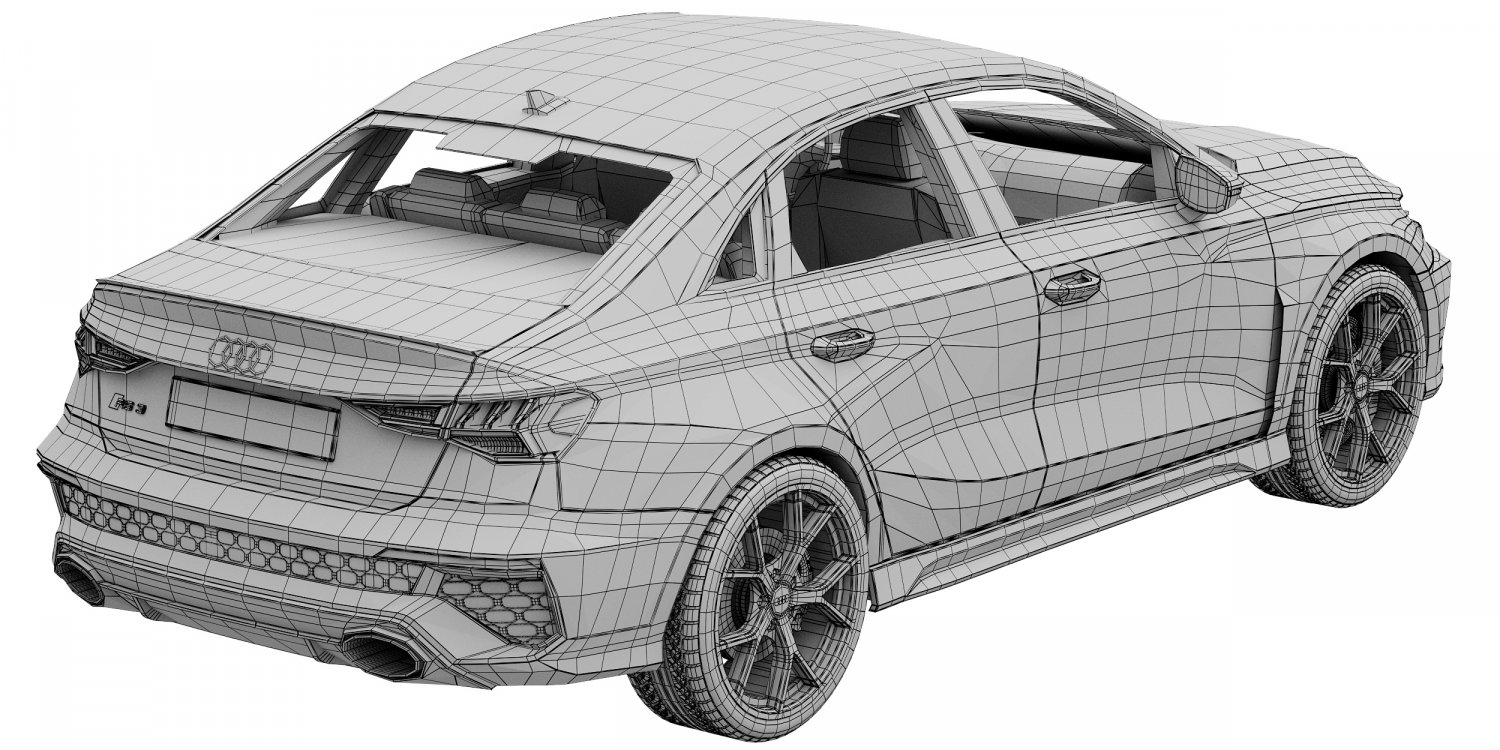 Audi rs3 sedan race car Modèles 3D en vedette in Véhicule 3DExport