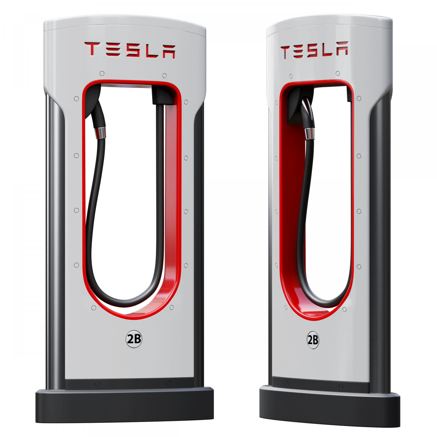 tesla supercharger station 3D Model .c4d .max .obj .3ds .fbx .stl .blend 