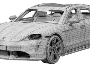 porsche taycan turbo s cross turismo 2021 3D Model