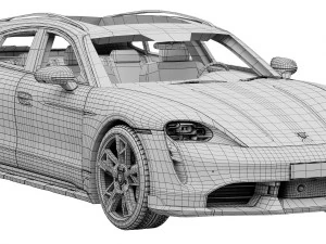 porsche taycan turbo s cross turismo 2021 3D Model