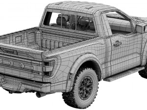 ford-f150 raptor regular cab 2022 3D Model