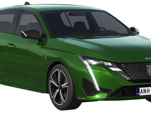 peugeot 308 hybrid 2022 3Dモデル