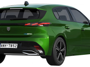 peugeot 308 hybrid 2022 3Dモデル