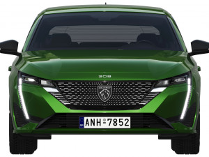 peugeot 308 hybrid 2022 3Dモデル
