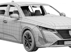 peugeot 308 hybrid 2022 3Dモデル