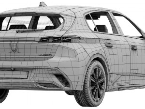 peugeot 308 hybrid 2022 3Dモデル