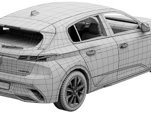 peugeot 308 hybrid 2022 3D Model