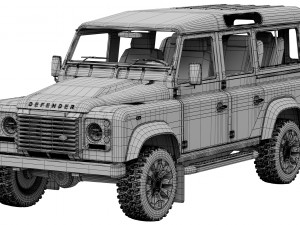 land rover defender works v8 4-door 2018 3D Модель