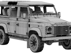 land rover defender funciona v8 4 puertas 2018 Modelo 3D