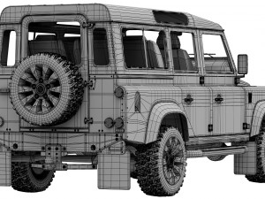 land rover defender works v8 4-door 2018 3D Модель