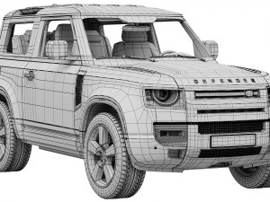 Land Rover Defender 90 V8 2022 3D Модель