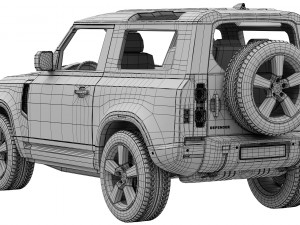 Land Rover Defender 90 V8 2022 3D Модель