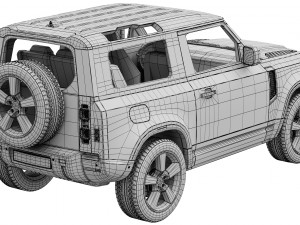 Land Rover Defender 90 V8 2022 3D Модель