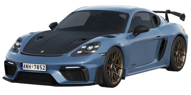 Porsche 718 Cayman GT4 RS 2022 3D Model .c4d .max .obj .3ds .fbx .stl .blend 
