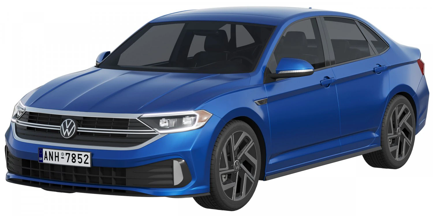 Volkswagen Jetta 2022 3D Model .c4d .max .obj .3ds .fbx .stl .blend