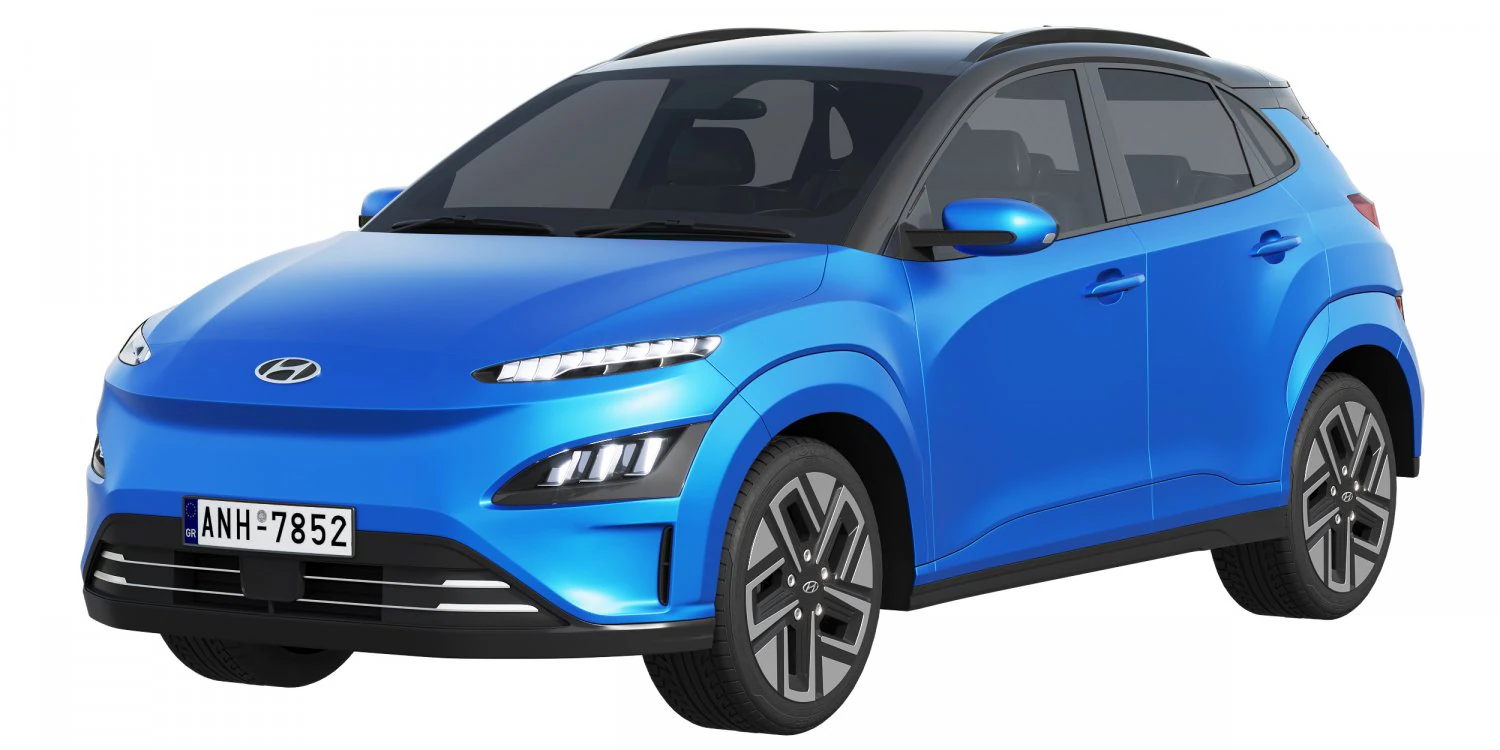 Hyundai KONA electric 2022 3D Model .c4d .max .obj .3ds .fbx .stl .blend 
