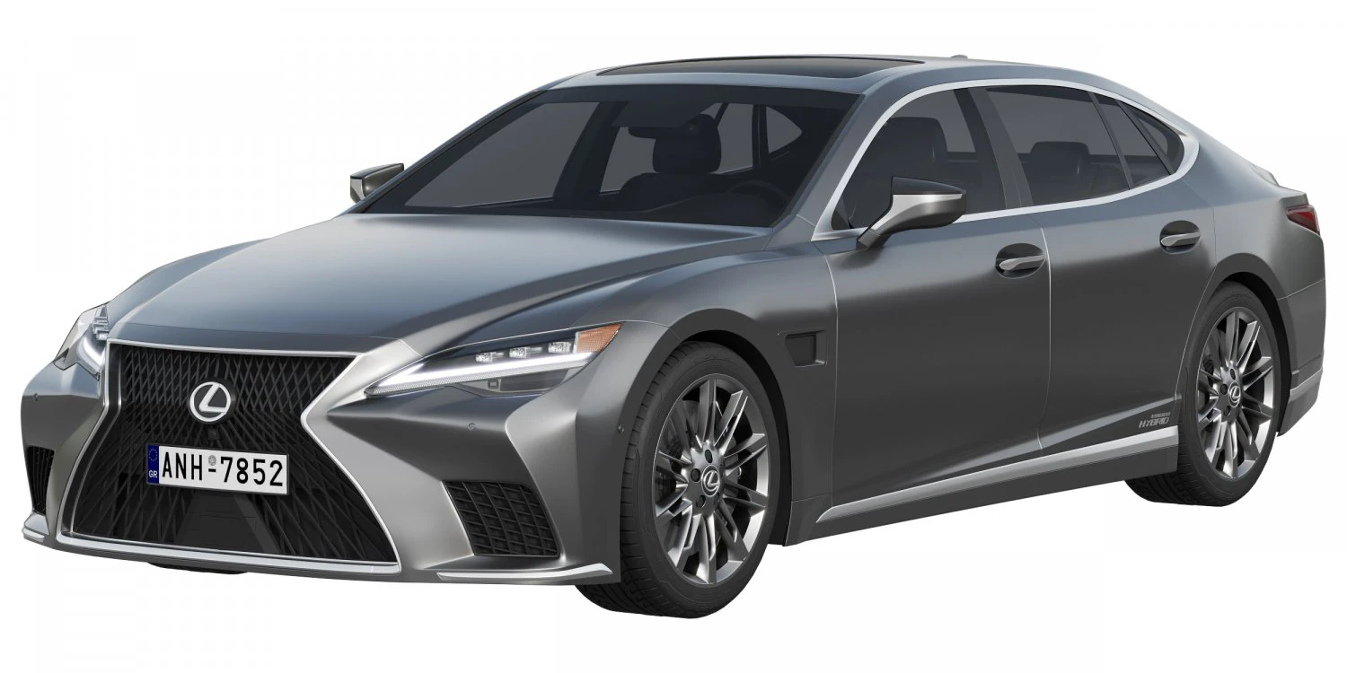 Lexus LS500h Hybrid 2022 3D Model .c4d .max .obj .3ds .fbx .stl .blend