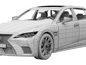 Lexus LS500h Hybrid 2022 3D Model