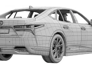 Lexus LS500h Hybrid 2022 3D Model