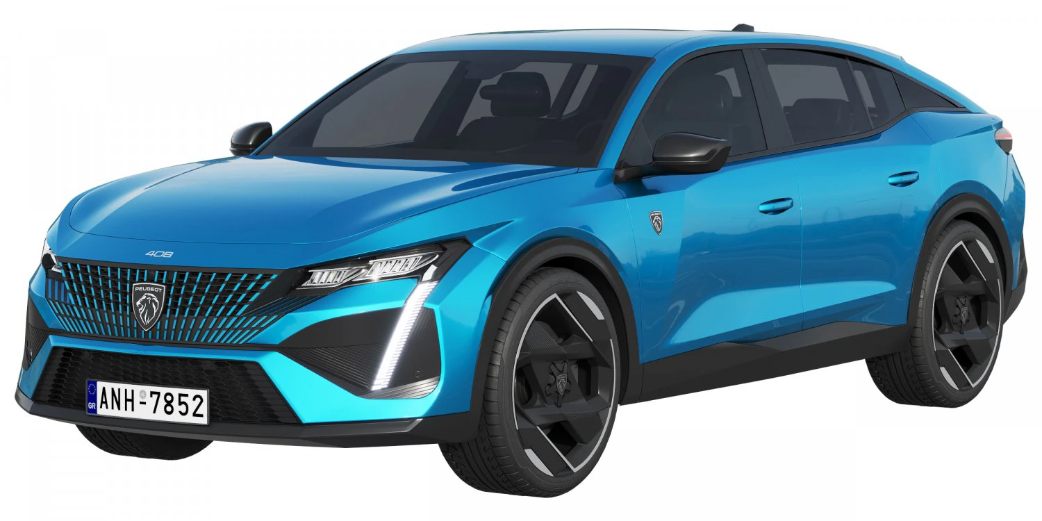 Peugeot 408 2022 3D Model .c4d .max .obj .3ds .fbx .stl .blend 
