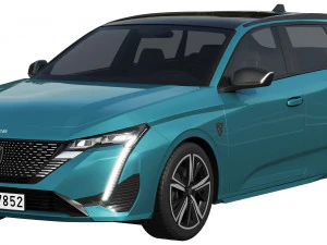 Peugeot 308 SW hybrid 2022 3D Model