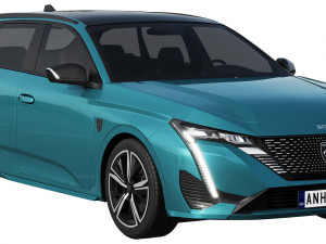 Peugeot 308 SW hybrid 2022 3D 모델