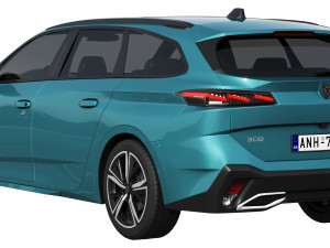 Peugeot 308 SW hybrid 2022 3D 모델