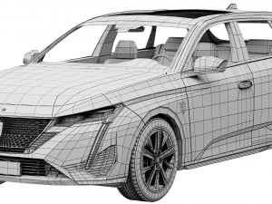 Peugeot 308 SW hybrid 2022 3D 모델