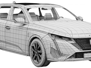 Peugeot 308 SW hybrid 2022 3D 모델
