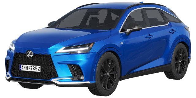 Lexus RX 500h F-Sport 2023 Modelo 3D .c4d .max .obj .3ds .fbx .stl .blend 