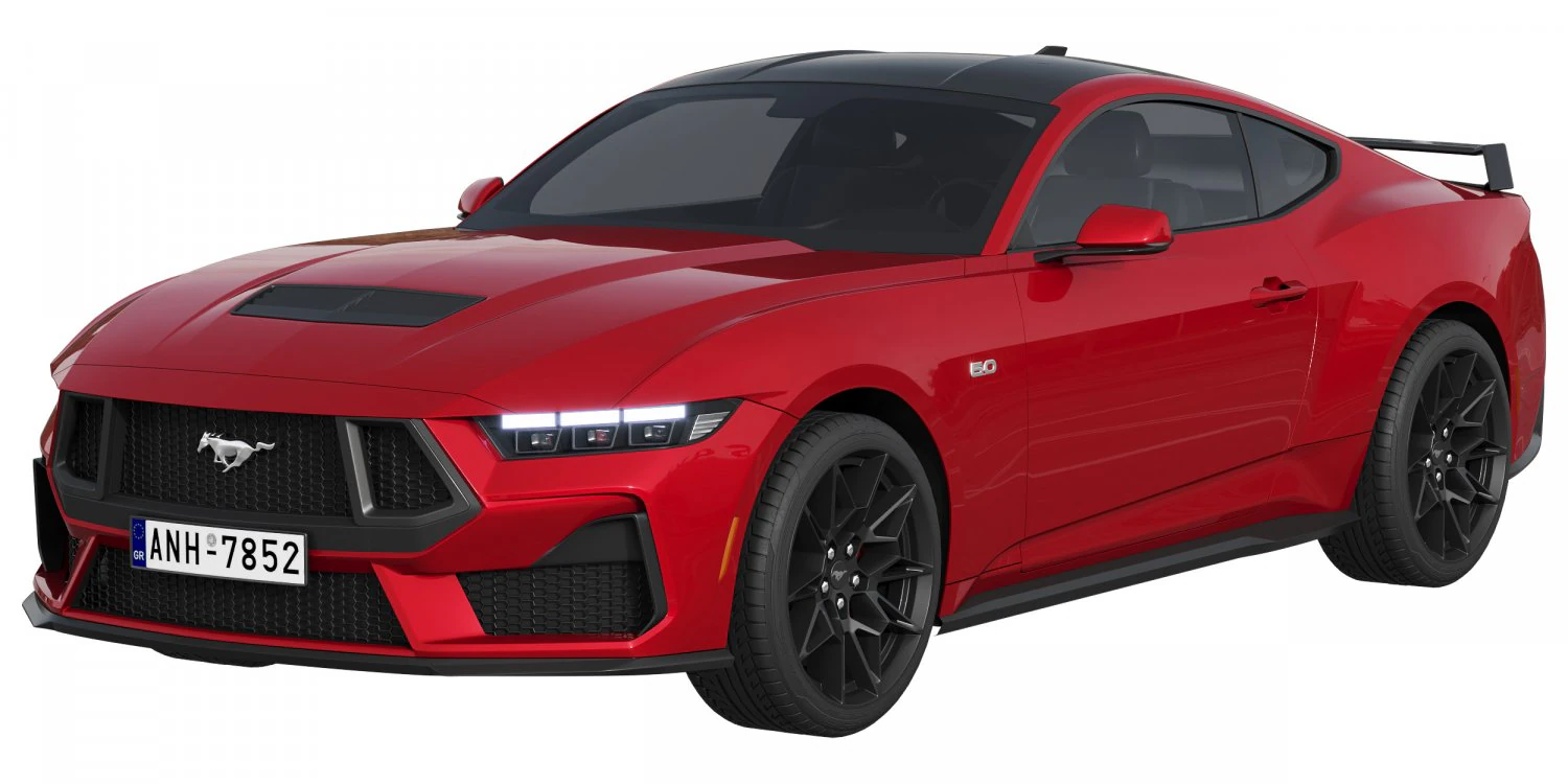 Ford-Mustang GT 2023 3D Model .c4d .max .obj .3ds .fbx .stl .blend 