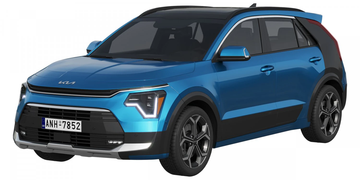 Kia Niro 2023 3D Model .c4d .max .obj .3ds .fbx .stl .blend 
