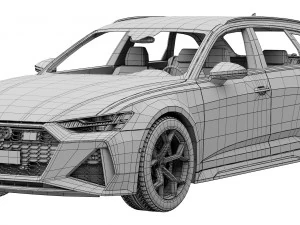 Audi RS6 Avant performance 2023 3D Model