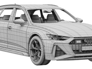 Audi RS6 Avant performance 2023 3D Model