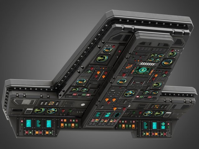 Spaceship control panel 3D Model .c4d .max .obj .3ds .fbx .lwo .lw .lws