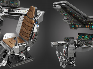 Spaceship bridge interior 3D Model