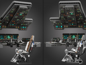 Spaceship bridge interior 3D Model