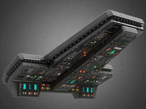 Spaceship bridge interior 3D Model