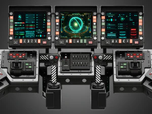 Spaceship bridge interior 3D Model