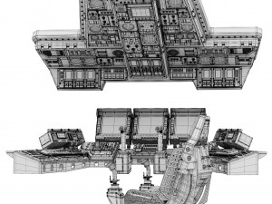Spaceship bridge interior 3D Model