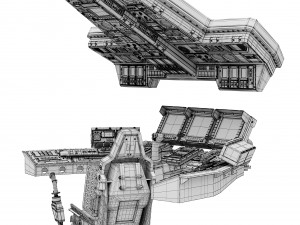 Spaceship bridge interior 3D Model