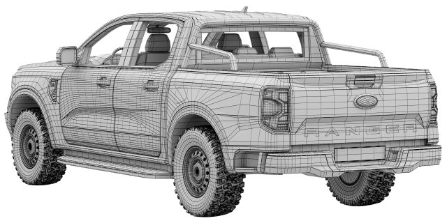 Ford-Ranger XLT 2023 3D Model in SUV 3DExport