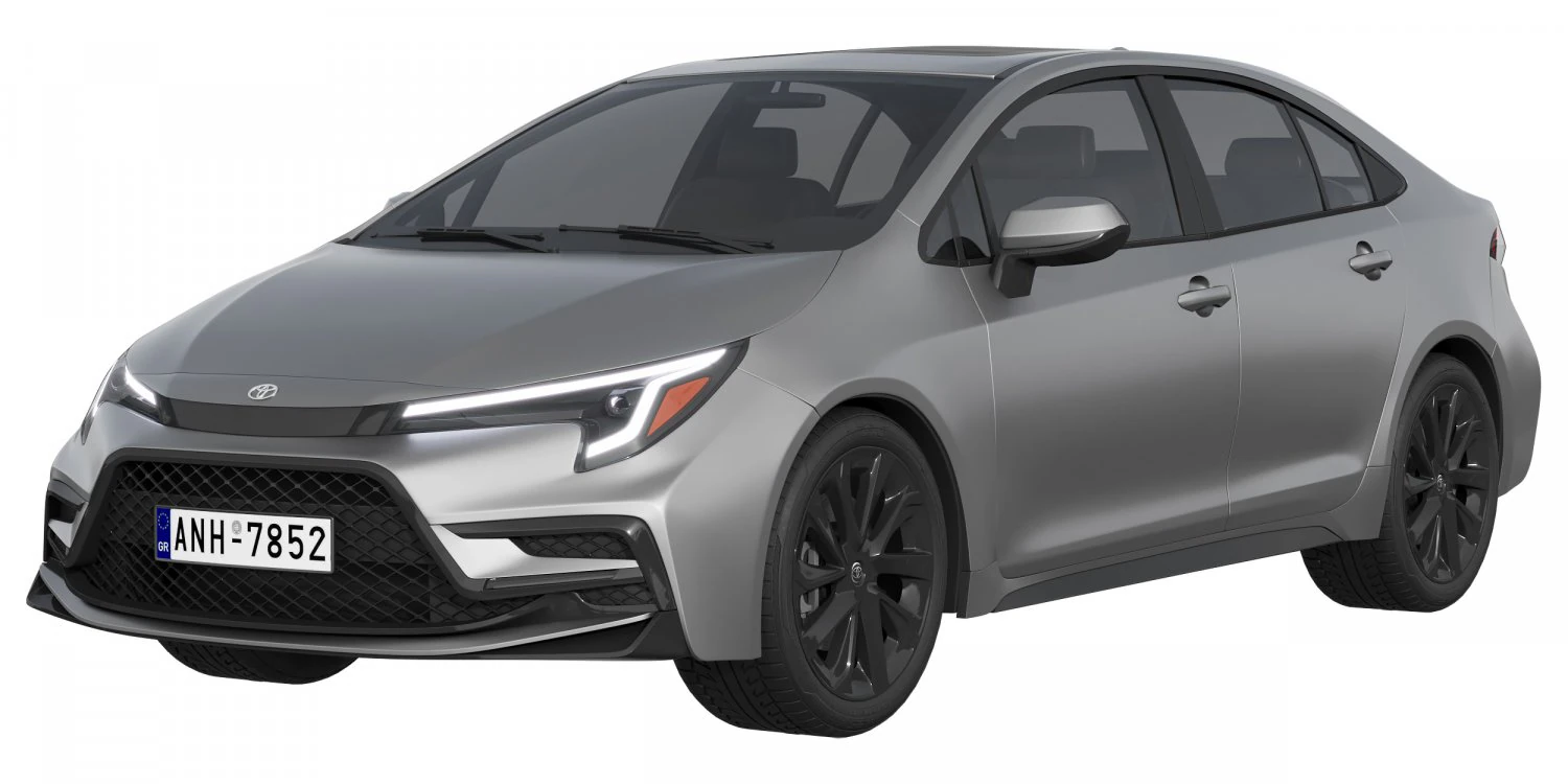 Toyota Corolla Sedan hybrid 2023 3D Model .c4d .max .obj .3ds .fbx .stl .blend 