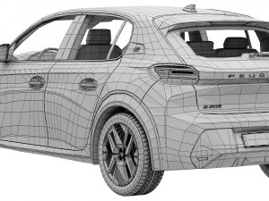 Peugeot e-208 2024 3D Model