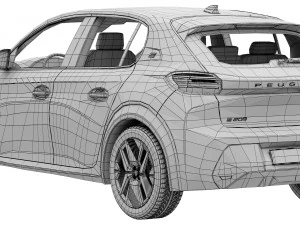 Peugeot e-208 2024 3D Model