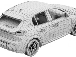 Peugeot e-208 2024 3D Model