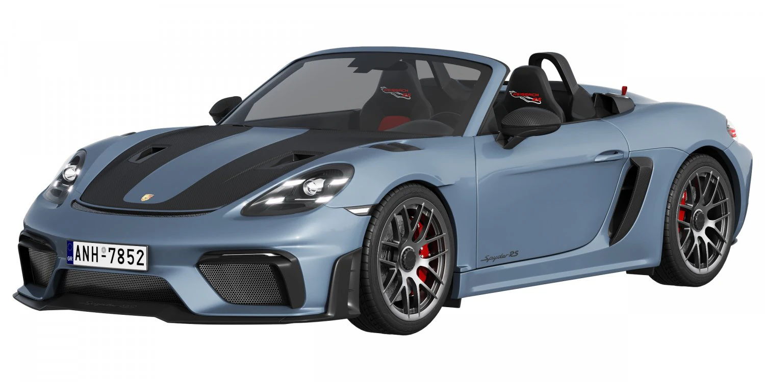 Porsche 718 Spyder RS 2024 3D Model .c4d .max .obj .3ds .fbx .stl .blend 