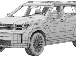 Hyundai Santa Fe 2024 3D Model