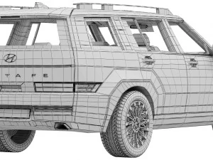 Hyundai Santa Fe 2024 3D Model
