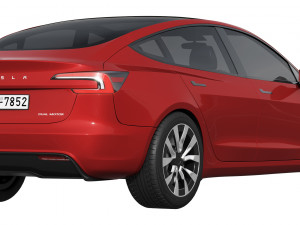Tesla Model 3 2024 Modello 3D